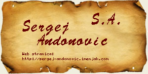 Sergej Andonović vizit kartica